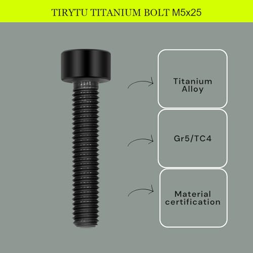 Image of M5x25 Titanium Bolts Socket Head Cap Screw, Black, 4PC