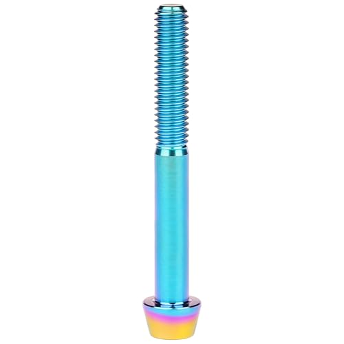 Image of Titanium Ti Bolt M5x9 16 18 20 25 30 35 40 45 50 55 60mm Tapered Head Screws Pack of 4 (M5x50mm, Iridescent Blue)