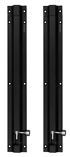 Image of Plantex Stainless Steel Tower Bolt /Tower Bolt for Home,Offices Doors and Windows /Tower Bolt for Main Door /Door Latch /Kundi /Chitakini /Door Latch for Windows - Pack of 2 (Black Finish, 12 inch)