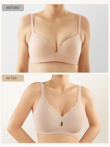 LUCKMEEY Bras for Women No Underwire Wave Push Up Wireless Bra Seamless Bras Full Coverage Bralettes Lift Everyday Bras3