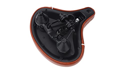 Brown Color Beach Cruiser Bike Seat,Comfortable Extra Wide Suspension Bike Seat,Bike Seats For Heavy Riders,Electra Bike Seat Replacement For Men And Women. #TOP7