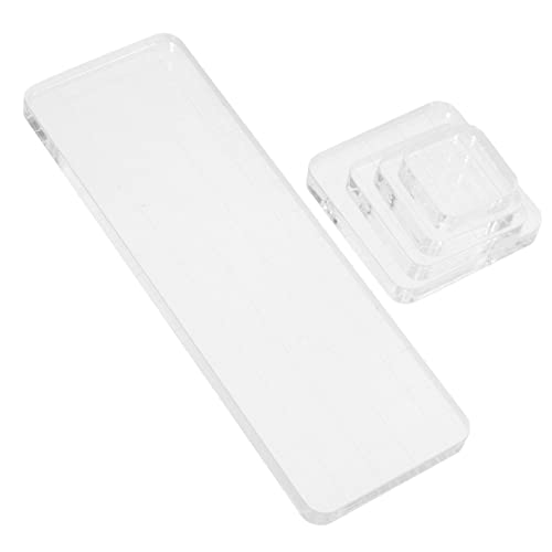 OSALADI Acrylic Stamping Block Grid Lines 5pcs Stamping Parts Tools for DIY Craft Projects