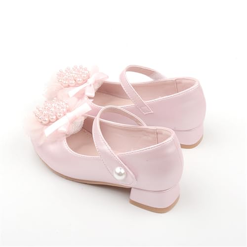 Girls Dress Shoes Mary Jane Flower Girl Low Heels Princess Shoes for Wedding Party 80094