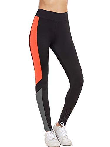 Image of Neu Look Gym wear Leggings Ankle Length Workout Tights /Stretchable Sports Leggings /High Waist Sports Fitness Yoga Track Pants for Girls & Women (Neon Red, Size - S)