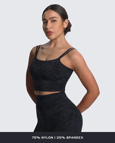 Image of Aoxjox Women's Workout Sports Bras Fitness Padded Backless Yoga Crop Tank Top Twist Back Cami