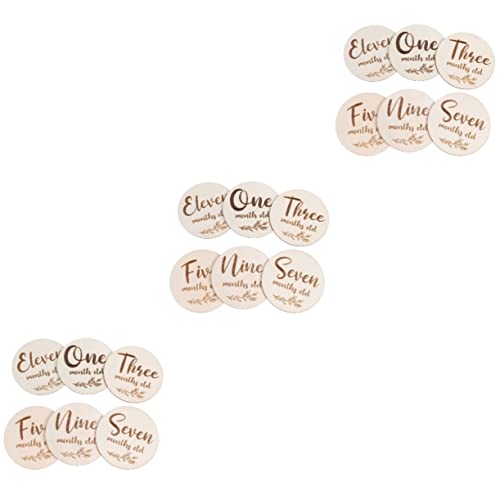 18 Pezzi Pennarelli Foto Annuncio Puntelli Bifacciale Segni Pratici Gravidanza Mensile Compatto Bambino Blocchi Di Legno Dischi Laterali Nascita Neonato Doppio Per Carte