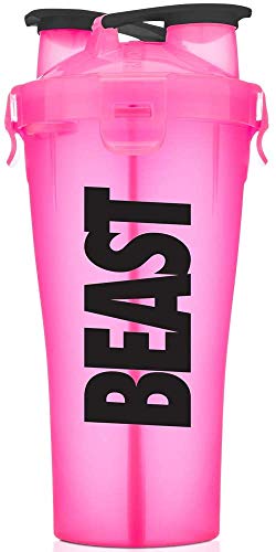 Hydra Cup - 30oz Dual Threat Shaker Bottle, Shaker Cup + Water Bottle, Leak Proof, Awesome Colors, Save Time & Be Prepared (Pack of 1, Beast Pink)
