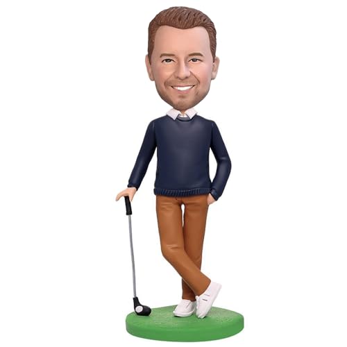Stylishbobblehead Customized Bobblehead Dolls, Golf Handmade Personalized Sculpture Gifts for Men, Boyfriends, Husbands, Office Colleagues or Bosses