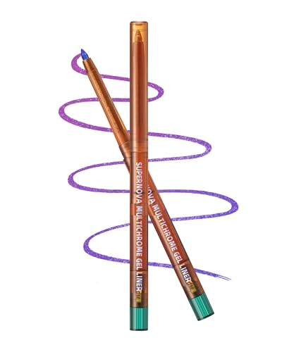 Chameleon Gel Eyeliner Pencil-1pcs Purple Metallic High Pigmented Glitter Eye Liner Pen, Long Lasting Waterproof,Color Changing Shimmer Eyeshadow Pencil, Christmas Makeup Gift for Women Girl-02