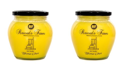 Image of Rawat's Farm A2 Vedic Bilona Cow Ghee 500 ml (Pack of 2) | Glass Jar | Curd Churned Bilona Ghee | Government Laboratory Passed | 100% Natural | Immunity Booster | Good for Heart |