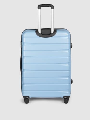 Image of Teakwood Unisex Trolley Bag for Travel, Hard Cabin Trolley Suitcase Bag, Numver Lock System 360 Degree 8 Rotating Wheels | Set of 3 (55, 65, 76 CM, Powder Blue)