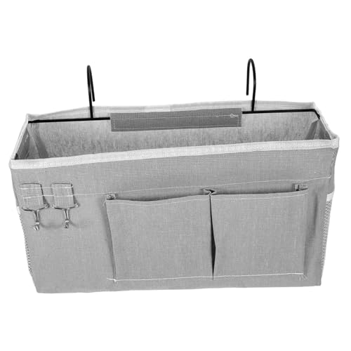 INOOMP Bolsa Organizadora Colgante para Cabecera de Cama Resistente con Ganchos Gran Capacidad para Dormitorio y Hogar Almacenamiento Práctico para Artículos y Tela y Hierro Duraderos