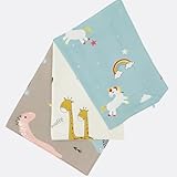 Zikku Waterproof Baby Changing Mat Set of 3 - Diaper Changing Sheets 60x45 cm | 3 Layer Construction | Soft Cotton Surface | TPU Waterproof Backing | Newborn Baby Care