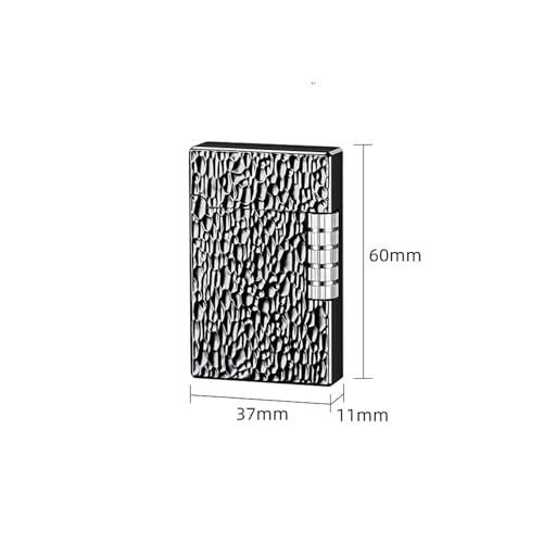 Encendedor metálico deslizante recargable negro miniatura 7