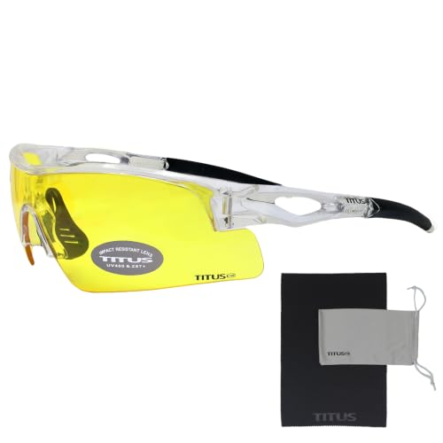 TITUS G20 Safety Glasses Shooting Eyewear Protection ANSI Z87+(Clear,Pouch)