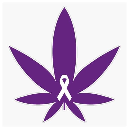 CBD Epilepsy Ribbon Purple Sticker Decal Laptop Car Window Vinyl 5"