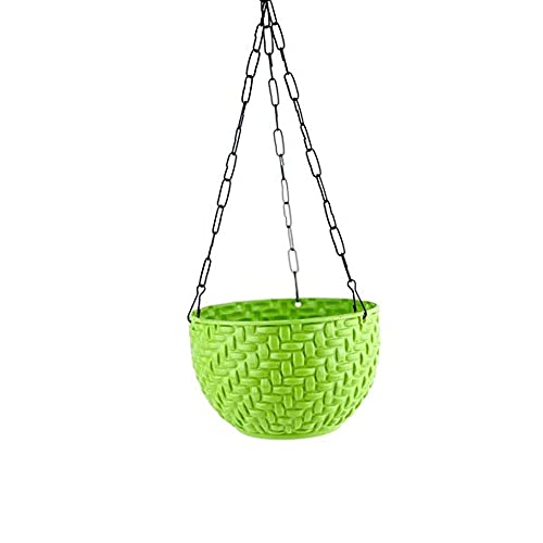 Image of Amazon Brand - Umi Heavy Plastic Wicker Hanging Basket with Metal Hanging Chain /Multicolored Hanging Pots /Hanging Planters for Balcony, Garden, Home (Multicolored, Set of 6)