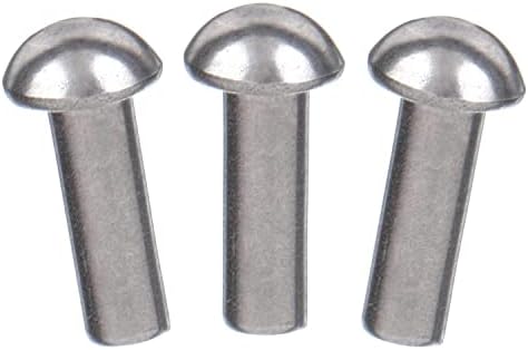 USA Fittings 3/16" Diameter X 1" Length Solid Steel Round Head Rivet, Annealed Qty 50