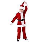 BAKUGOU Santa Claus Costume Boys Red Santa Claus Costume Kids Suit children Christmas Xmas Santa Cosplay Outfit Dress Up