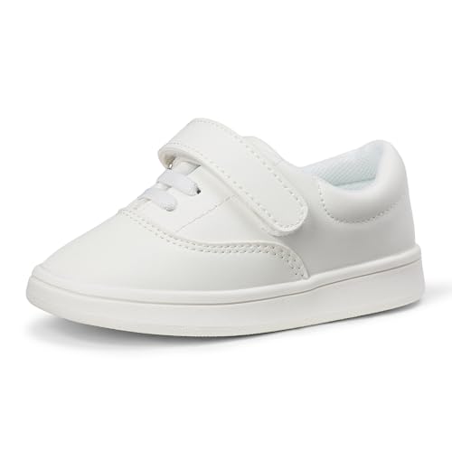 Amazon Essentials Unisex Toddlers Elastic Lace Sneakers for Boys and Girls White 9 Toddler