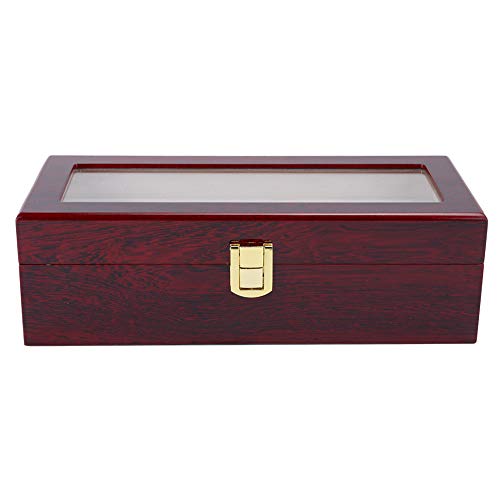 Boîte De Présentation De Montre En Bois À 5 Grilles, Boîte De Rangement Transparente Pour Montre, Étui Pour Organisateur De Montre Antidérapant Avec...