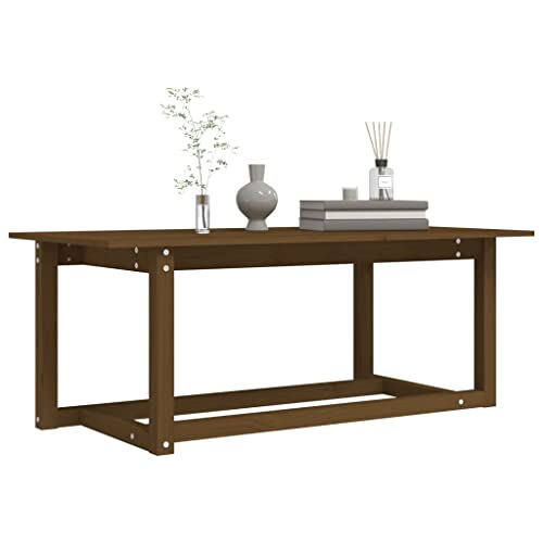 Table basse scandinave en bois massif authentique de pin marron miel
