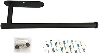 Black Under Cabinet Kitchen roll Holder Towel Dispenser Wall Mounted Adhesive or Drilling Installation Stainless Steel