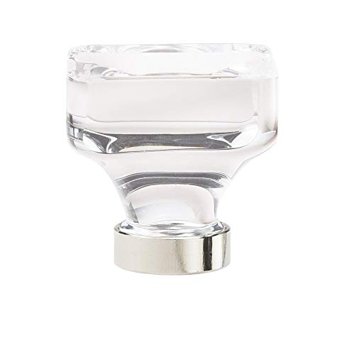 Amerock Glacio 1-3/8 in (35 mm) Length Clear/Polished Nickel Cabinet Knob, BP36653CPN