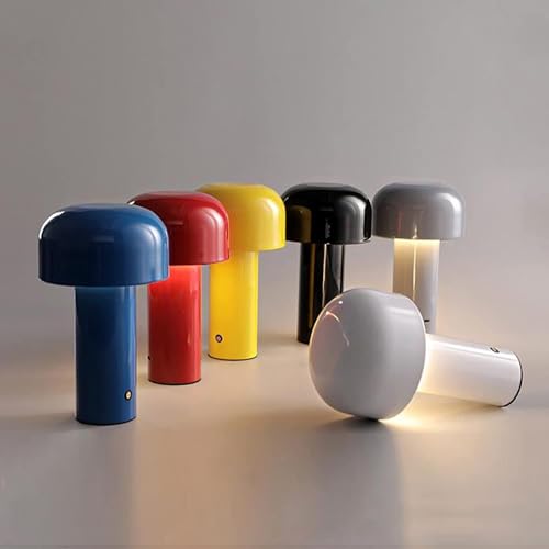 Image of NYRWANA LED Rechargeable Table Lamp for Home Decoration, Bedroom, Bedside - Stepless Dimming, 3 Colour Touch Control, Metal (Grey)