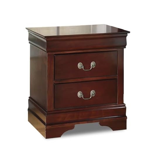 Traditional Dark Brown 2-Drawer Nightstand