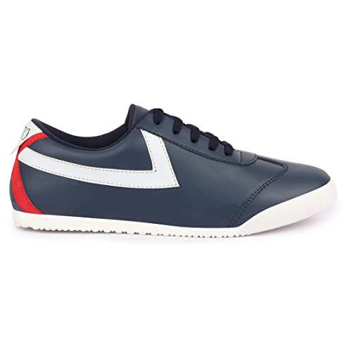 Image of FAUSTO Men's Lace-Up Classic Striped Sneakers Casual Shoes