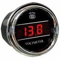 Voltmeter for Kenworth 2005 or previous - Bezel: Chrome - LED Color: Blue