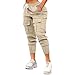 Womens Cargo Pants Drawstring High Waisted Baggy Long Pants With Pockets Casual Workout Athletic Trousers Khaki Straight Leg Scrub Pants For Women L