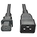 TRIPP LITE P032-003 Heavy Duty Power Cord PDU 15Amp 12AWG IEC 320 C13 C20 3', Black