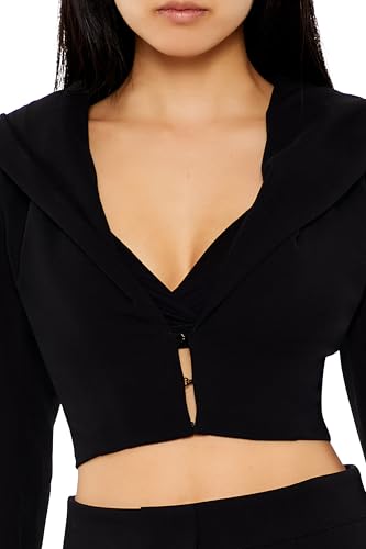 Forever 21 Women's Plunging Hooded Cropped Blazer3