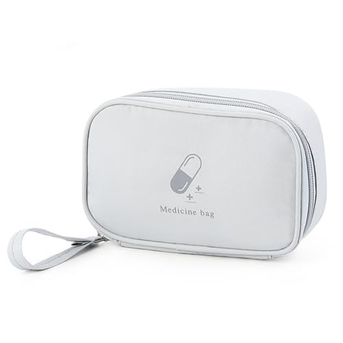 COYUN Praktische Reiseapotheke in Taschenform für unterwegs,Klein Medikamententasche Reise, Erste Hilfe Set Outdoor,für Schule, Camping, Zuhause oder auf Reisen(Grau)