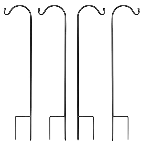 MIXXIDEA 37 Inch Heavy Duty Garden Shepherds Hooks, 4 Pack Garden Hook