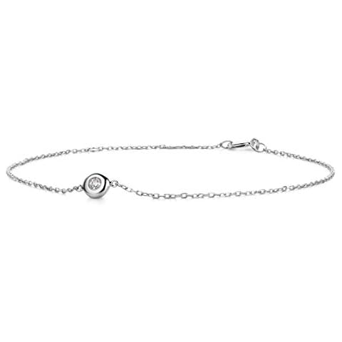 Orovi Pulsera de oro blanco con diamantes de 0,03 quilates Cover