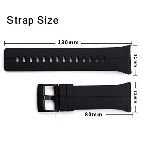 Cwyttzq Silicone Rubber Strap Men S Watch Accessories Suitable For Suunto Spartan Ultra Hr Outdoor Sports Waterproof Watch With Bracelet Watch Band (Black Strap-Black Buckle) #TOP2