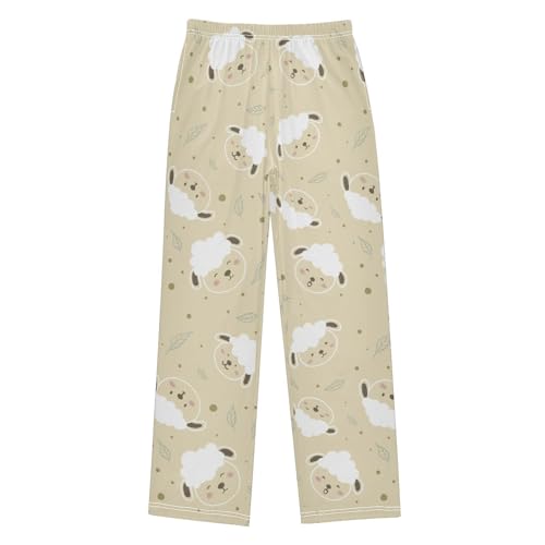 Animal Sheep Boys Pants Boys Athletic Pants Long Pant for Boywith Pockets Wide-Leg Size 6-14Y