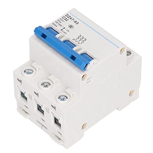 DZ47‑63 C32 Disjoncteur Miniature 3 Pôles, 3P 400V 32A Commutateur d'Air Basse Tension à Montage Sur Rail DIN Pour Système de Distribution d'Éclairage
