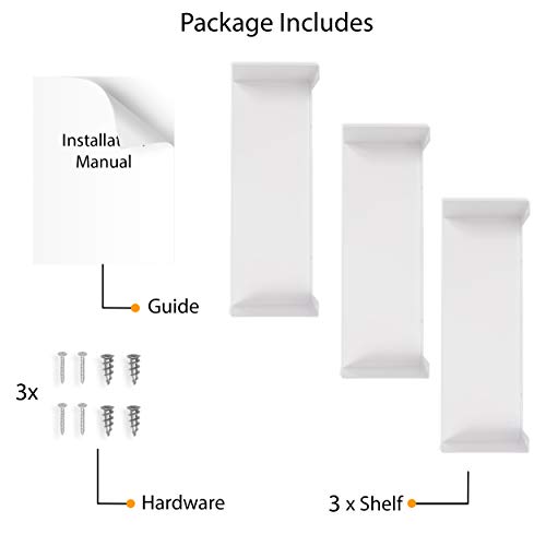 Wallniture 3XHN426 Bali White Floating Shelves thumb #5