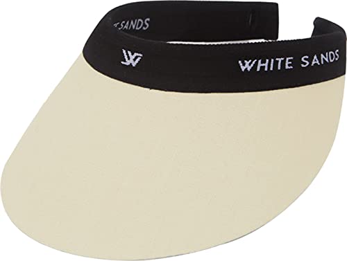 White Sands Moja Reversible Linen Sun Cap Two-Tone Sun Visor Chamela Beige, Black #TOP4