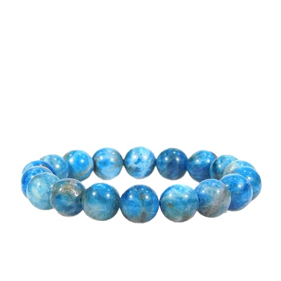 Bracelet en apatite 12mm LKBEADS perles rondes lisses élastique de 7 pouces mixte