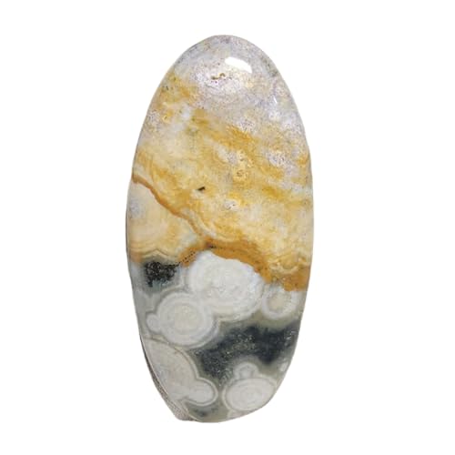 Jaspe océan cabochon plat 39x22mm résistant pour réussir tous vos sertissages