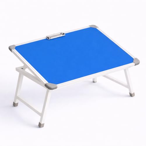 Image of YAJNAS Multipurpose Portable Study Laptop Table (15 x 23 Inch) | Height Adjustable Foldable Lap Desk & Bed Table for Kids, Home, Office, Online Classes & Learning - Blue