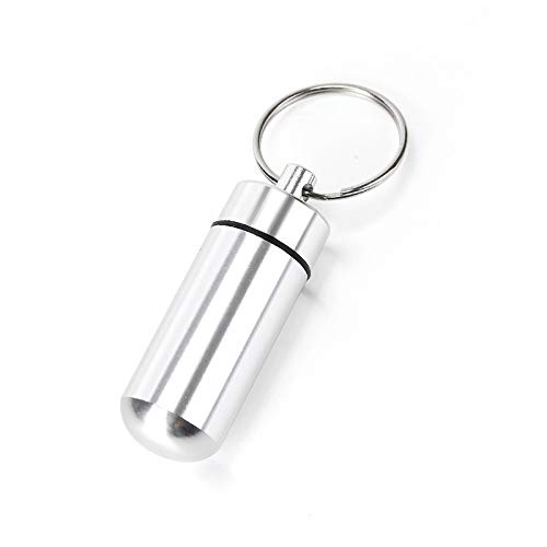 DEALPEAK - Llavero de pastillero, colorido, portátil, impermeable, mini píldoras, caja de almacenamiento de píldoras, caja sellada para medicina de
