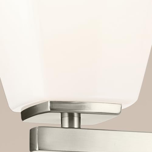 Image of Kichler Marant 33.25 inch 4-Light Bathroom Vanity Light Fixture with Opal Glass in Brushed Nickel for Modern Powder Room Over Mirror (33.25 in W x 9.5 in H), 55217NI