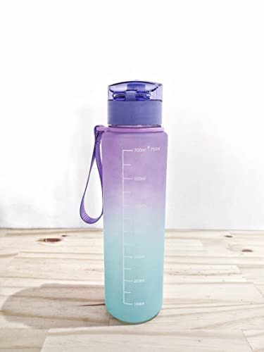 Garrafa Squeeze De Água para Academia 750ml Fitness Motivacional TIE DYE Cores (LILAS)
