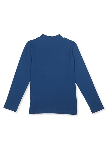 Image of Gini and Jony Girls Blue Solid Cotton Full Sleeves Skivvy